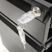FixtureDisplays® 3 Drawer Mobile Metal File Cabinet with Lock & Keys, 15.7 X 19.7 X 23.6
